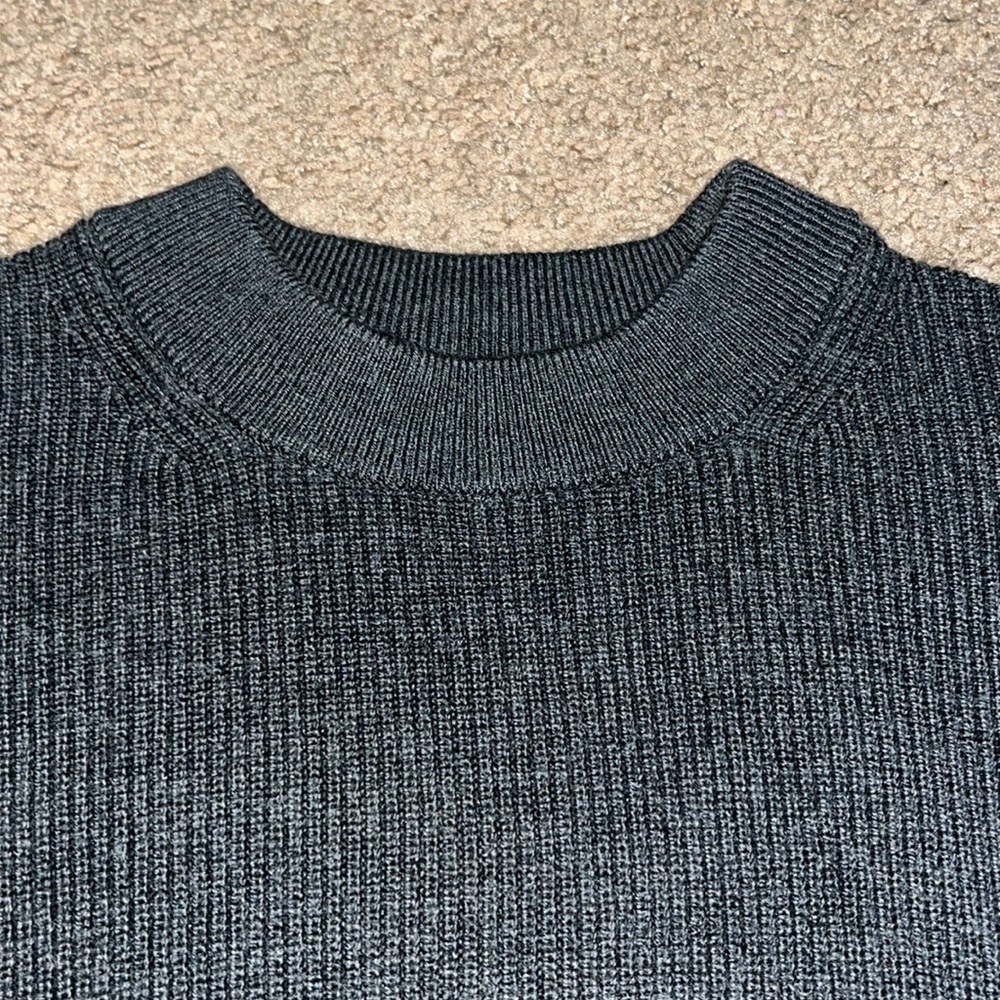 Lululemon Merino Wool-Blend Ribbed Crewneck Sweater Heathered Black 2 - Picture 7 of 13